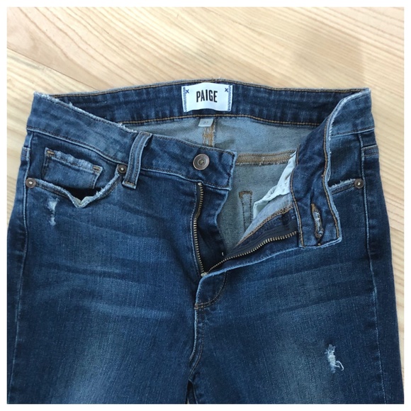 PAIGE HOXTON DISTRESSED HIGH WAISTED SKINNY JEANS - Picture 2 of 6